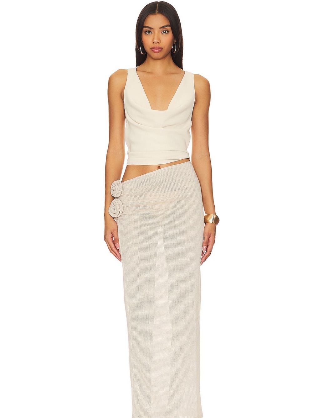 Lioness Cream Sheer Maxi Skirt